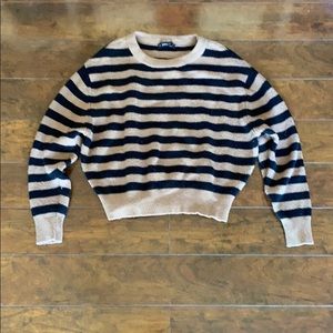 Brown and black stripe zara batwing sweater